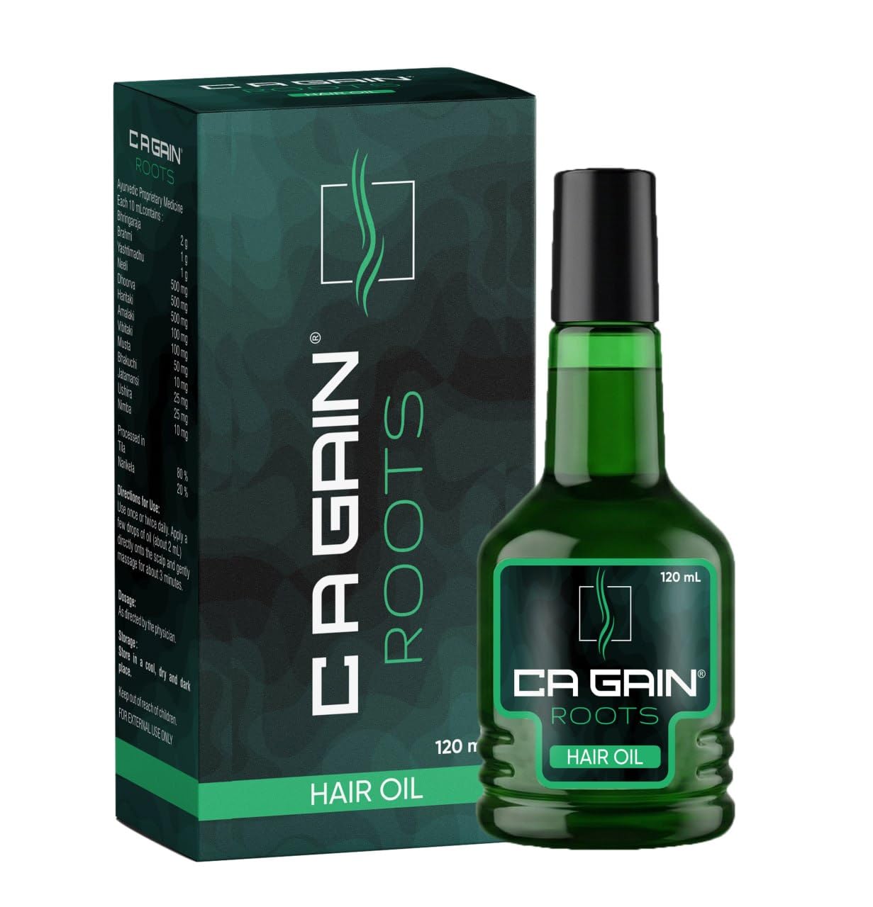 C A Gain Roots Ayurvedic Hair Oil 120 mL bottle